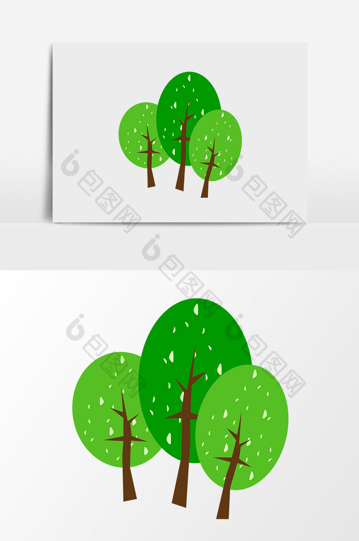 三棵树卡通图图片