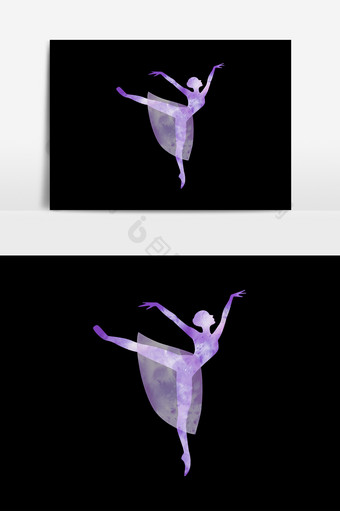 水彩手绘跳舞少女元素素材图片