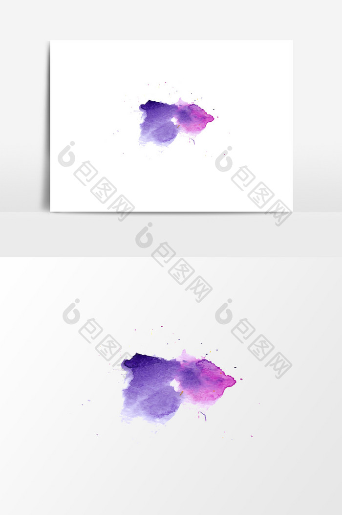 紫色水墨泼溅效果素材