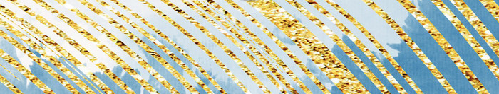 新中式山水画金色抽象线条背景墙