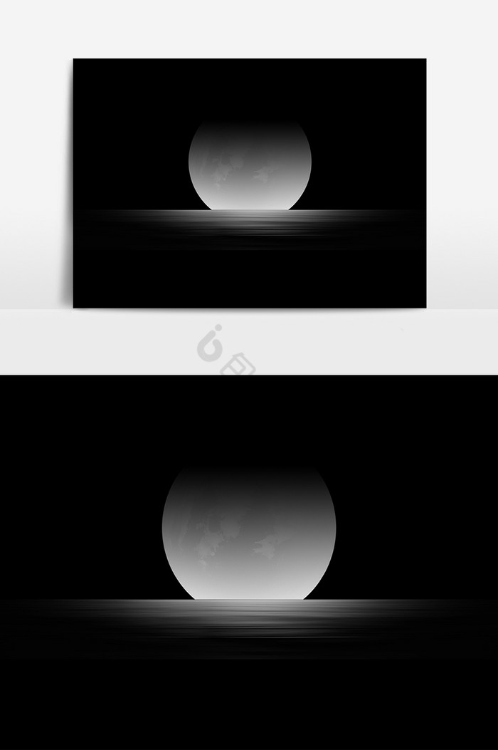 月亮水波图片