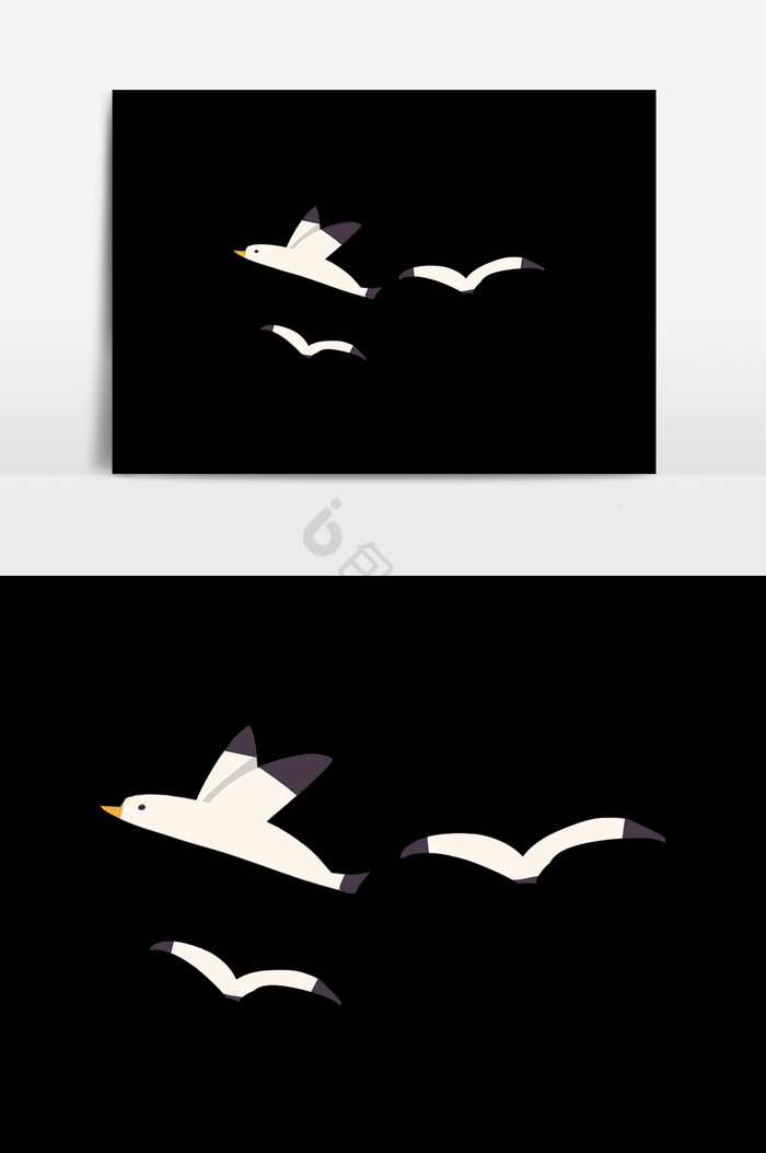 海鸥插画图片