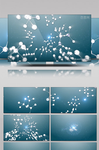 分子微粒汇聚logo标志动画片头AE模板图片