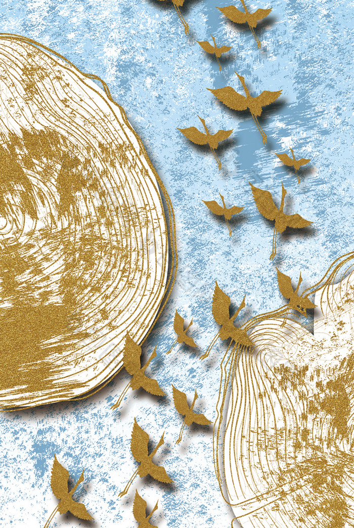 年轮纹理装饰画模版