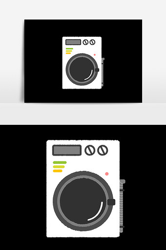 手绘卡通洗衣机素材图片