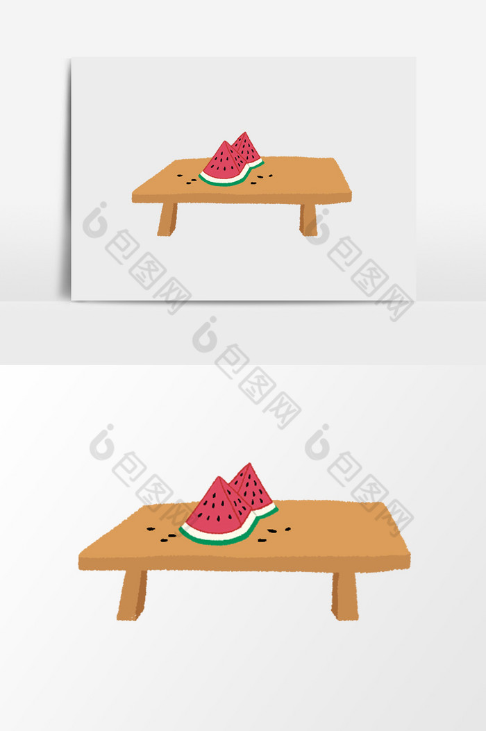 夏日桌子上的西瓜图片图片