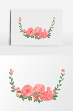 手绘水彩花卉玫瑰素材