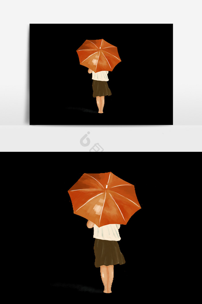 撑伞的少女图片