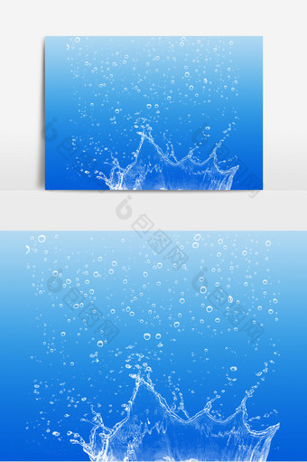 水花四溅白色水滴元素图片