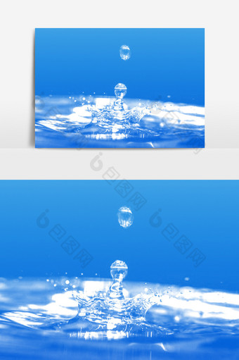 晶莹剔透白色水滴元素图片