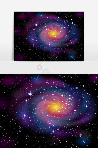 银河五彩星空元素图片