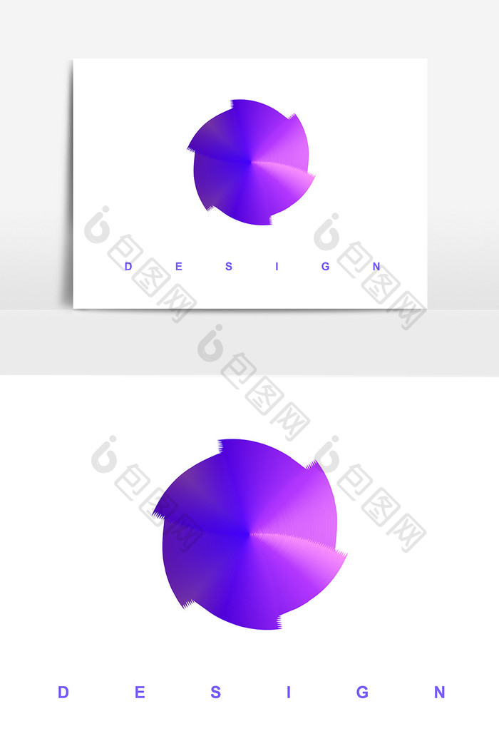 高贵紫色风筝圆形元素
