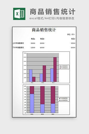 商品销售统计excel模板图片