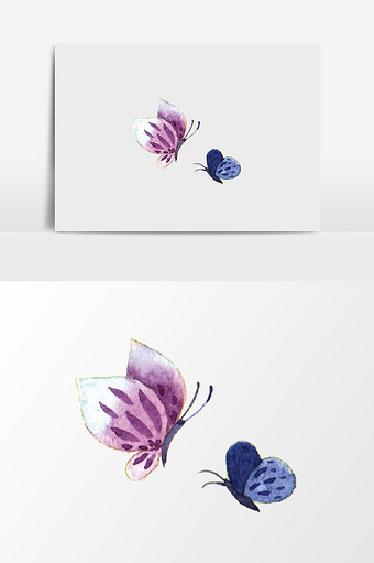 手绘水彩卡通蝴蝶图片