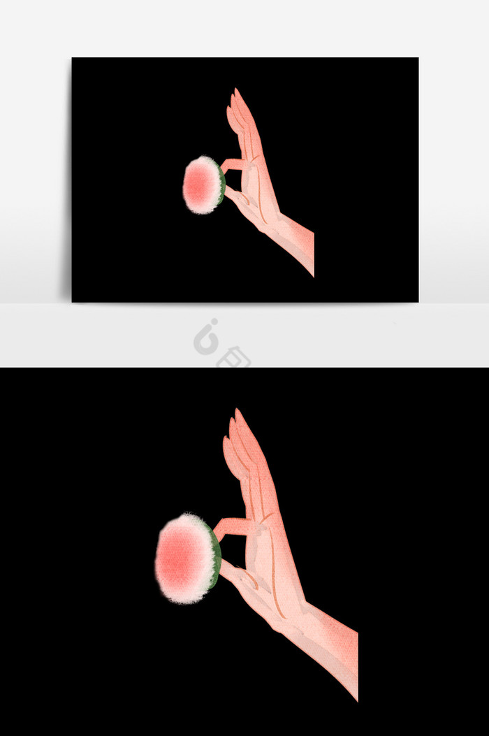 手拿粉饼图片