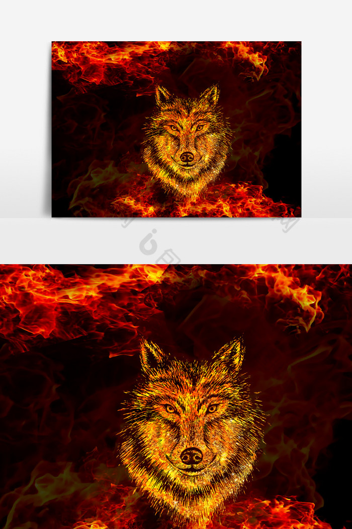 愤怒燃烧的头狼火焰图片