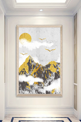 大气中国风山川风景玄关装饰画