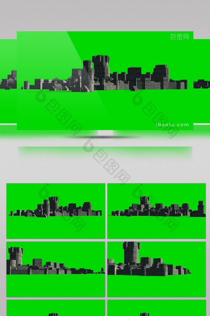 古城堡震撼绿幕素材