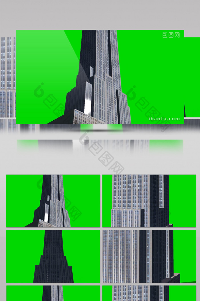 摩天大楼震撼的绿幕素材