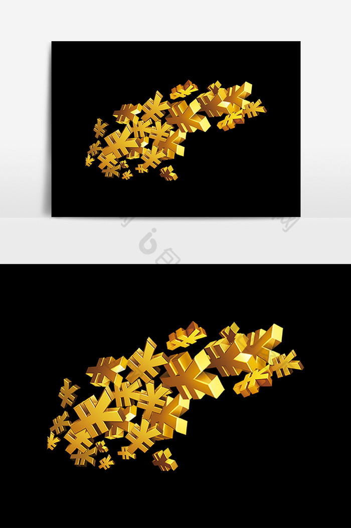 漂浮金色元符号元素素材