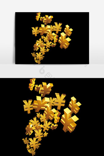 金色漂浮符号元素素材图片