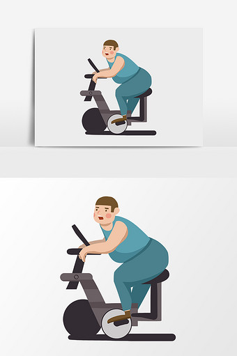 卡通减肥锻炼的胖子图片