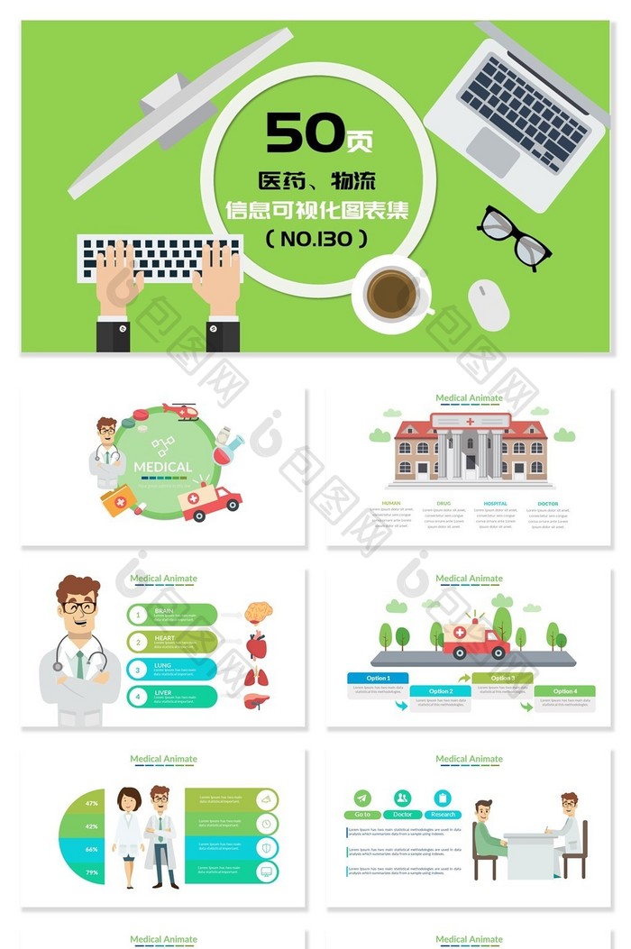 医药物流绿色信息可视化PPT图表图片图片