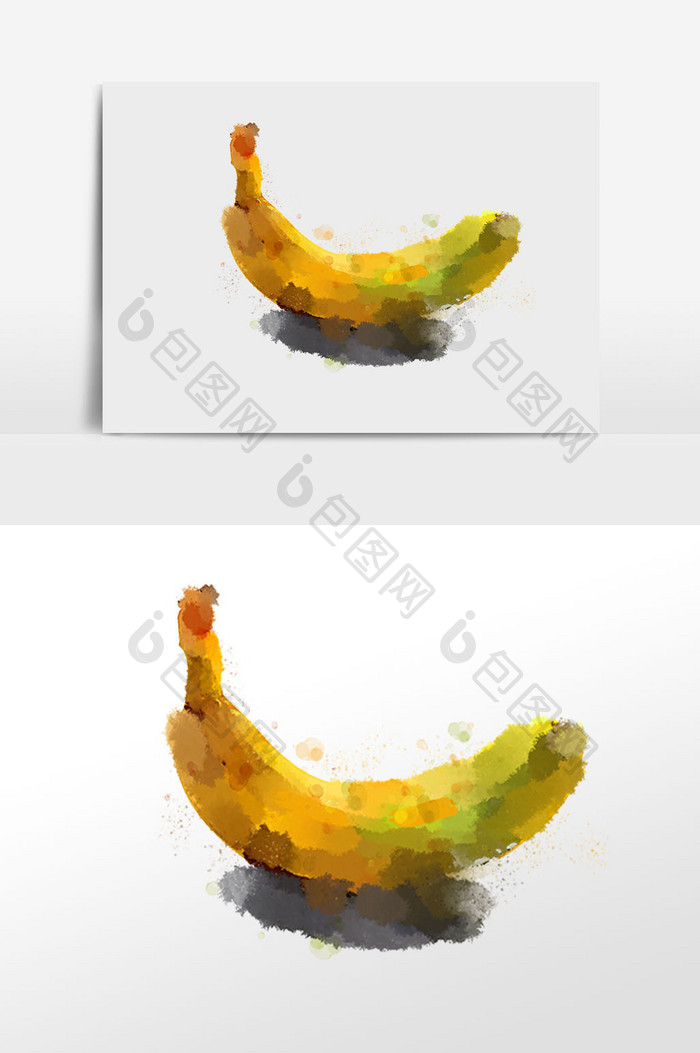水果系列香蕉水彩手绘插画