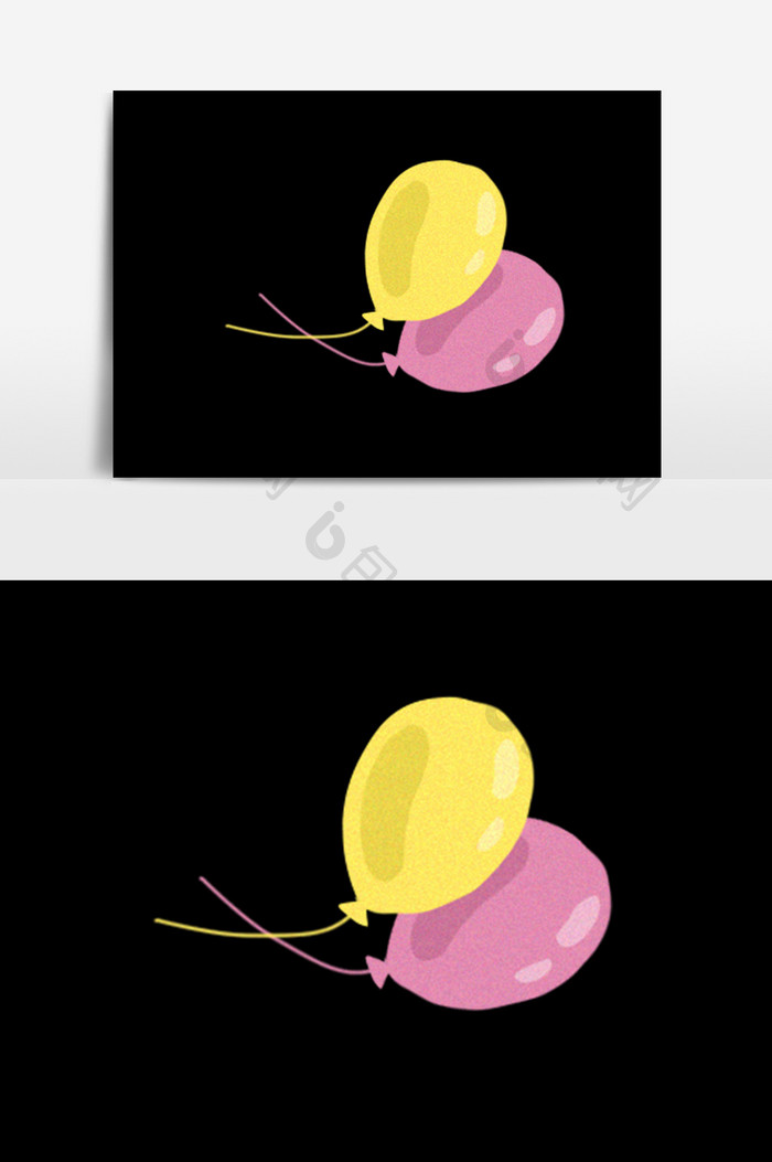 卡通彩色水彩气球