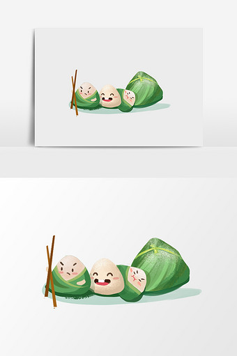 卡通可爱粽子素材图片