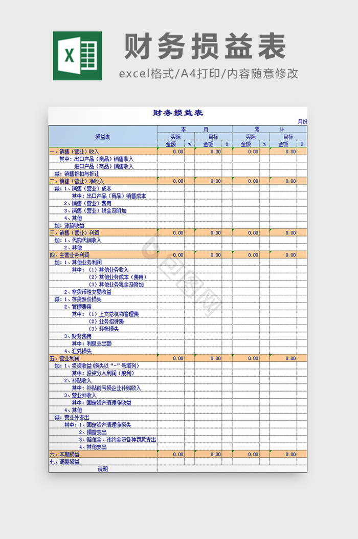 损益表excel-损益表excel图表-包图网