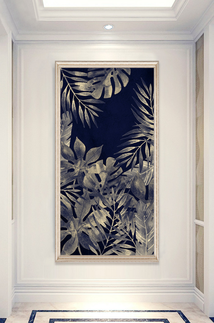 北欧现代艺术热带植物玄关画走廊挂画图片