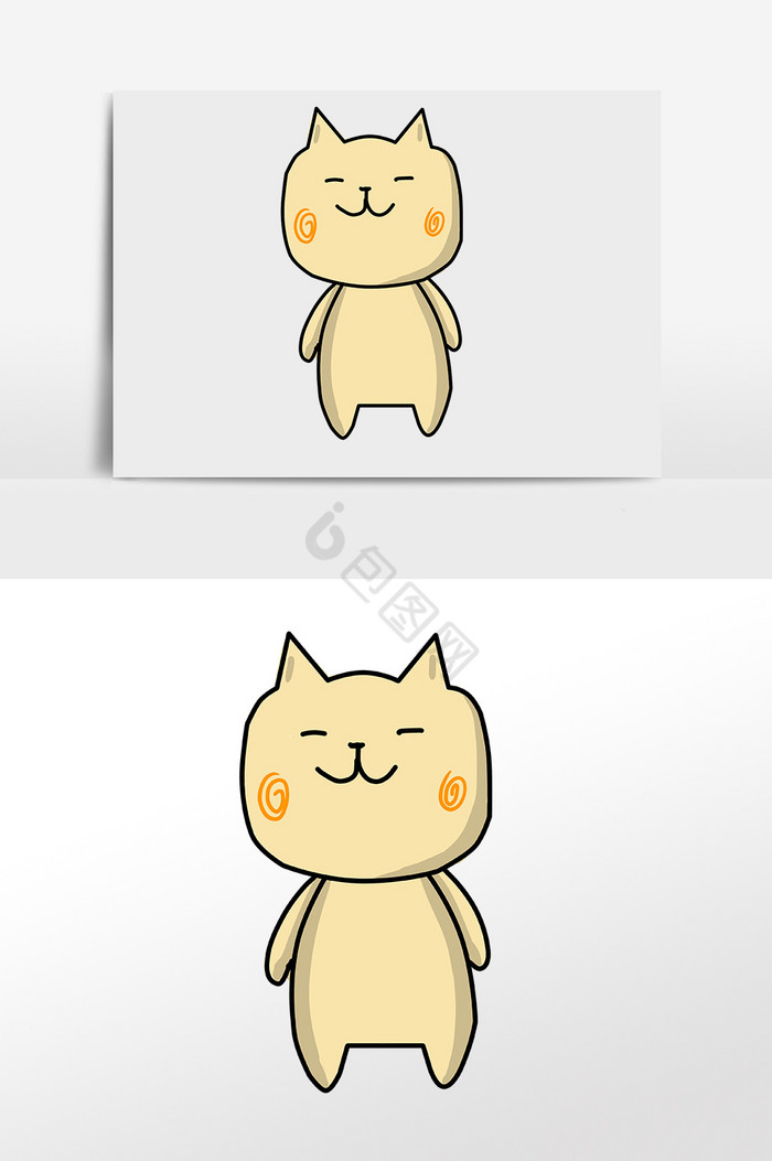 猫微笑的插画图片