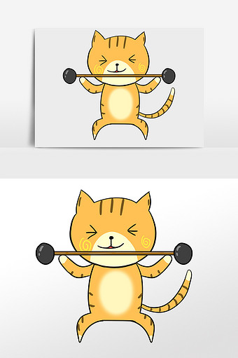卡通猫各种动作插画图片