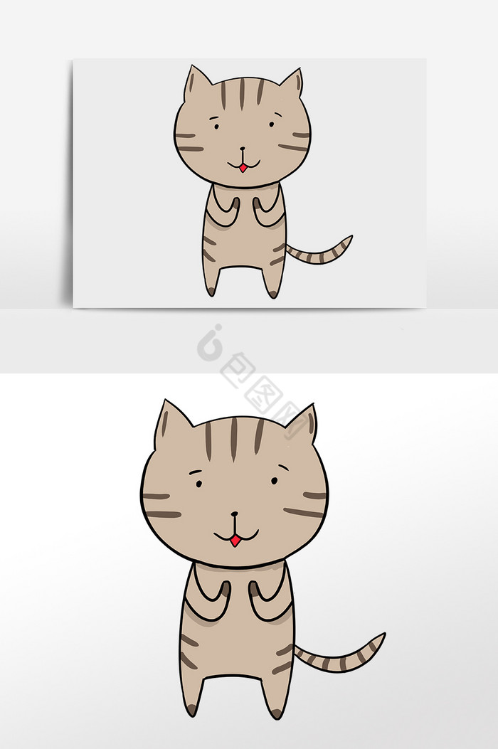 猫各种动作插画图片