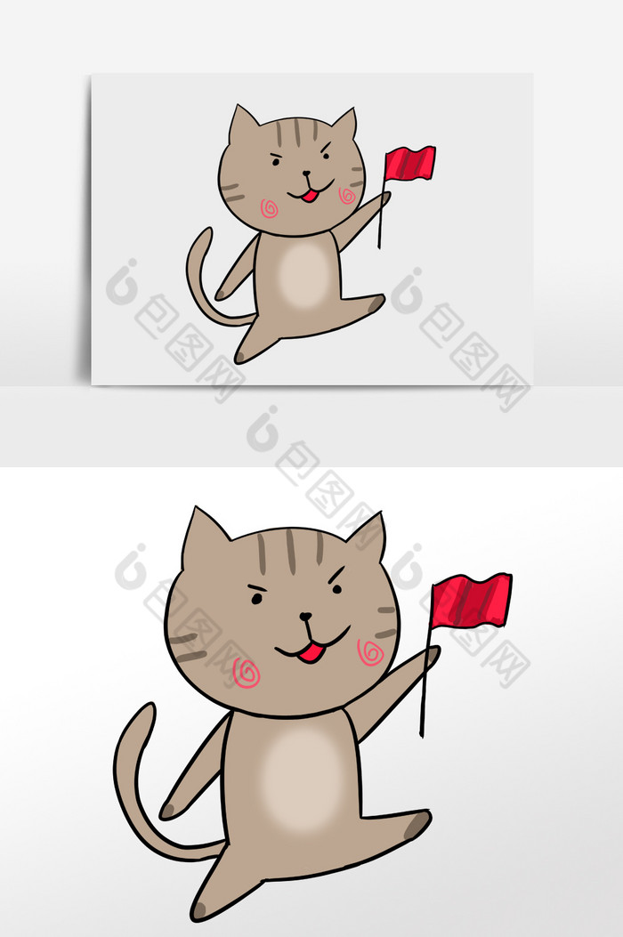 猫导游旅游插画图片图片