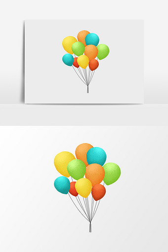 卡通彩色气球素材图片