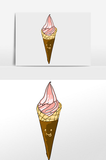 夏天卡通冰淇淋元素图片