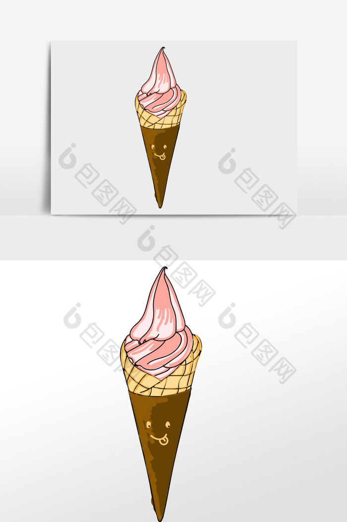 夏天卡通冰淇淋元素