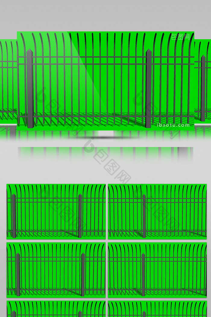 移动栅栏绿色抠像绿幕背景视频