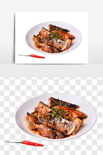 餐饮美食豉汁蒸鱼头菜式元素图片