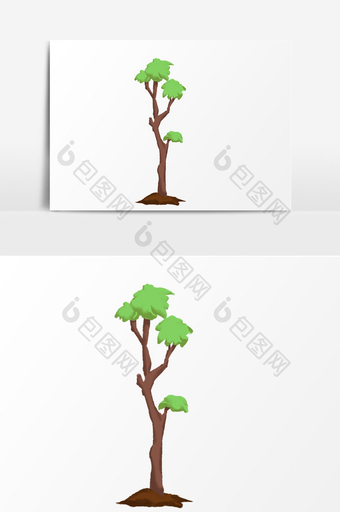 创意清新小树插画元素