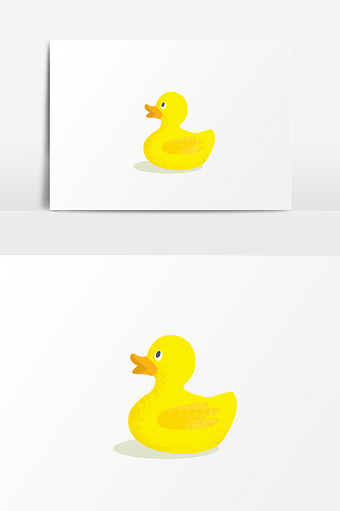 小黄鸭子插画元素图片