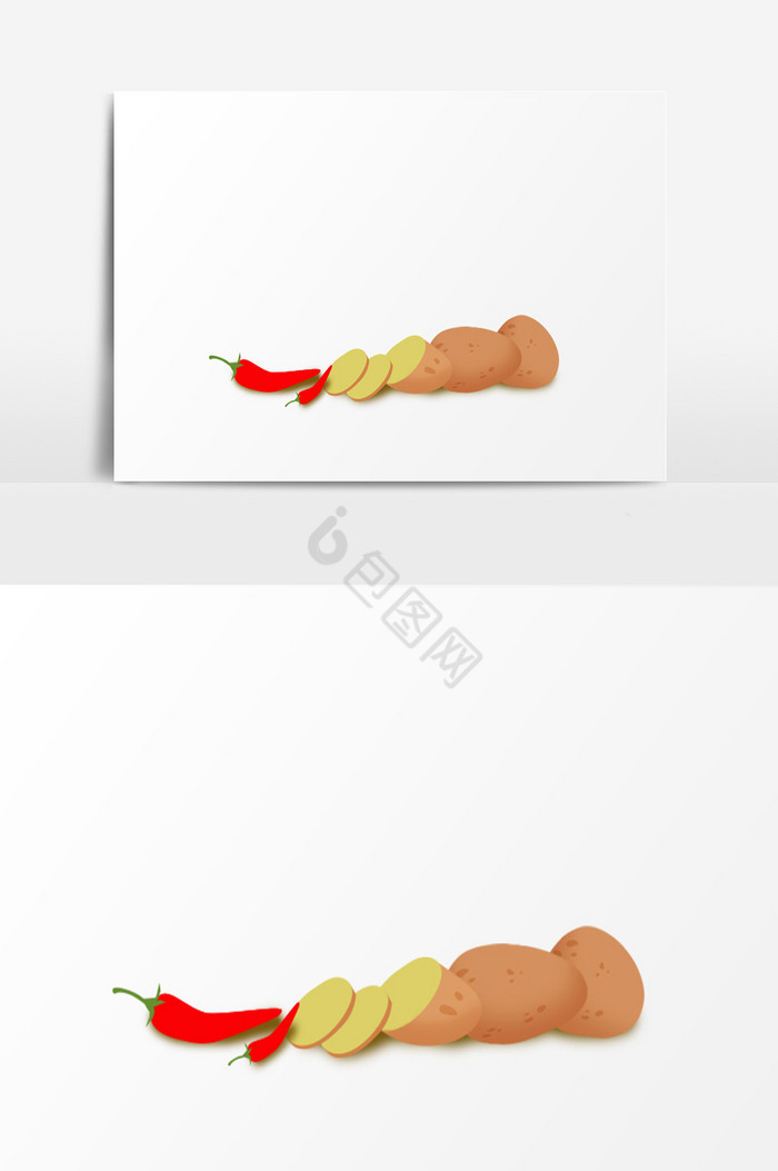 辣椒土豆插画图片