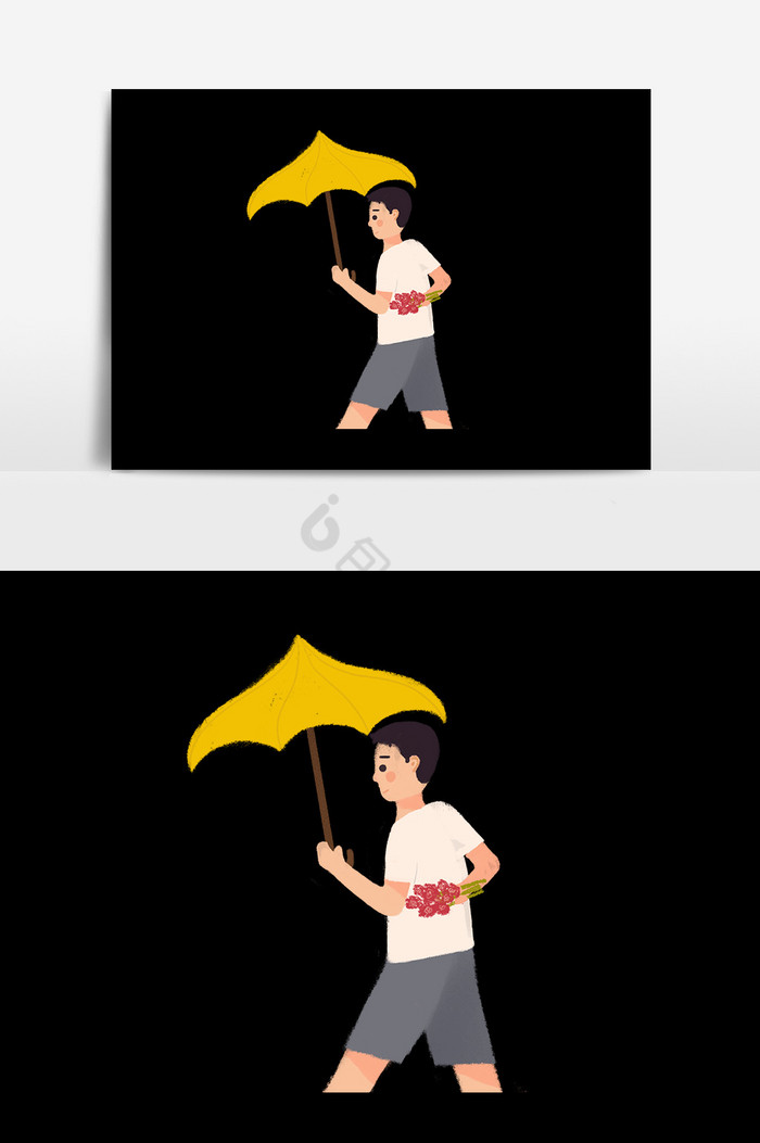 撑伞的男人图片