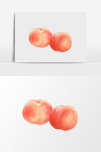 水彩卡通水蜜桃素材图片