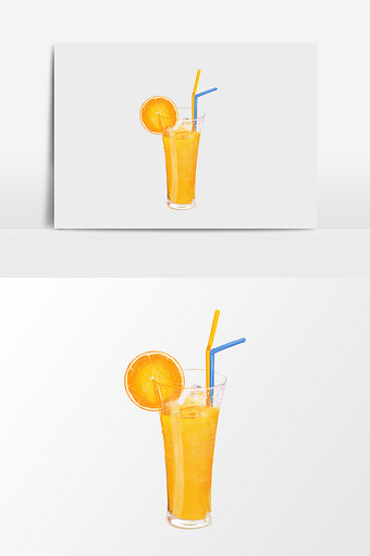 卡通手绘水彩橙汁图片