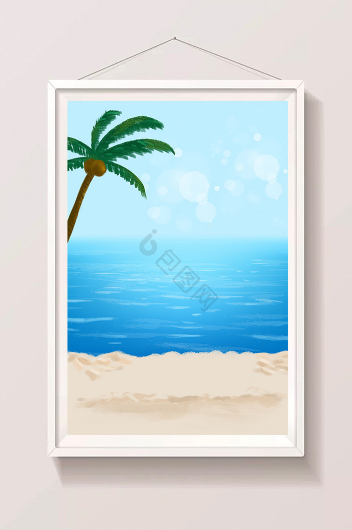 沙滩海滩海边椰树图片