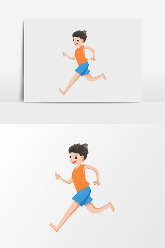 卡通可爱健身跑步锻炼男孩图片