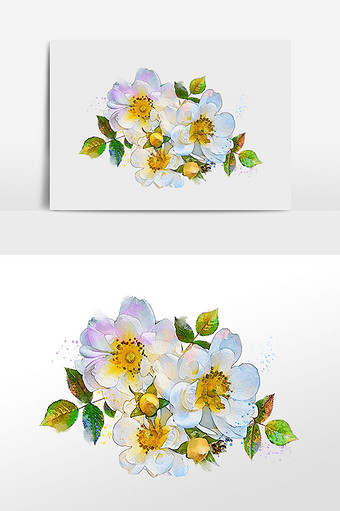 清新唯美森系水彩插画